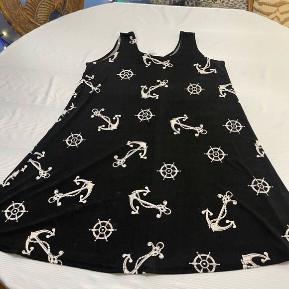 Jostar Black White Anchor Dress Size XL - Picture 1 of 5